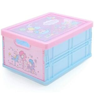 Little Twin Stars Storage Box Folding Container With lid S Size Pink Blue Japan